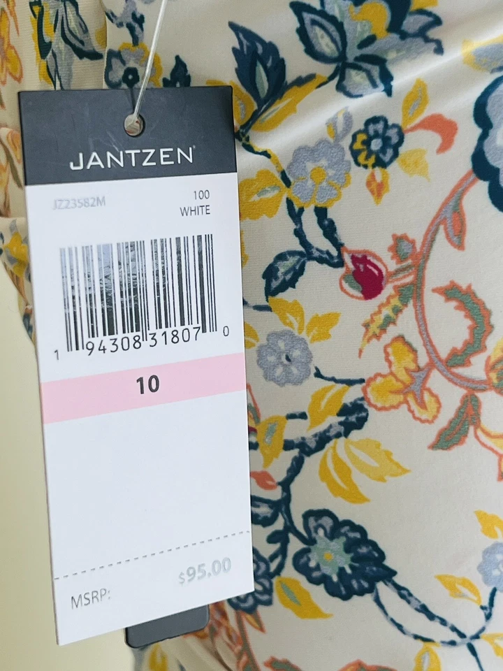 JANTZEN купальный костюм 1шт купальный костюм белый размер 10 многоцветный цветочный - Изображение 3 из 3