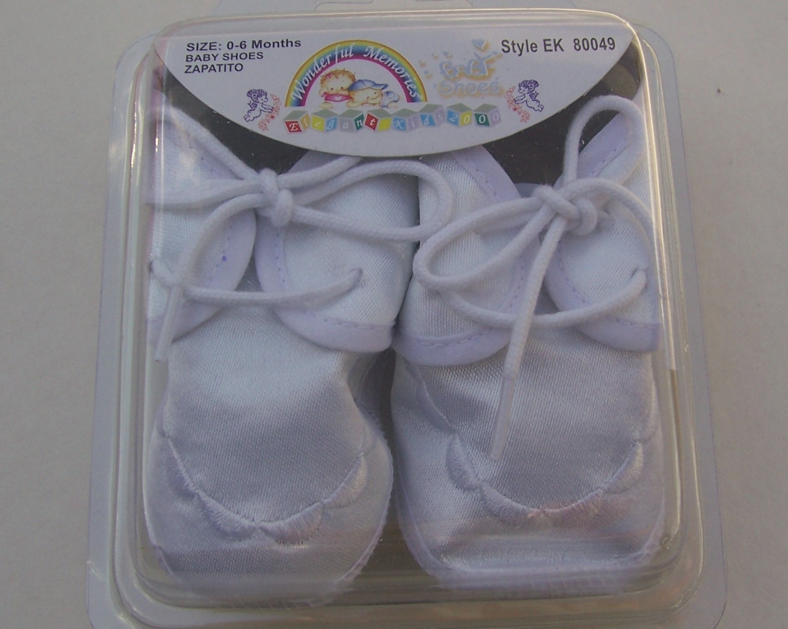 Baby Baptism Booties Shoes 0-6 Month White Satin Lace Embroidered Boy Girl NEW