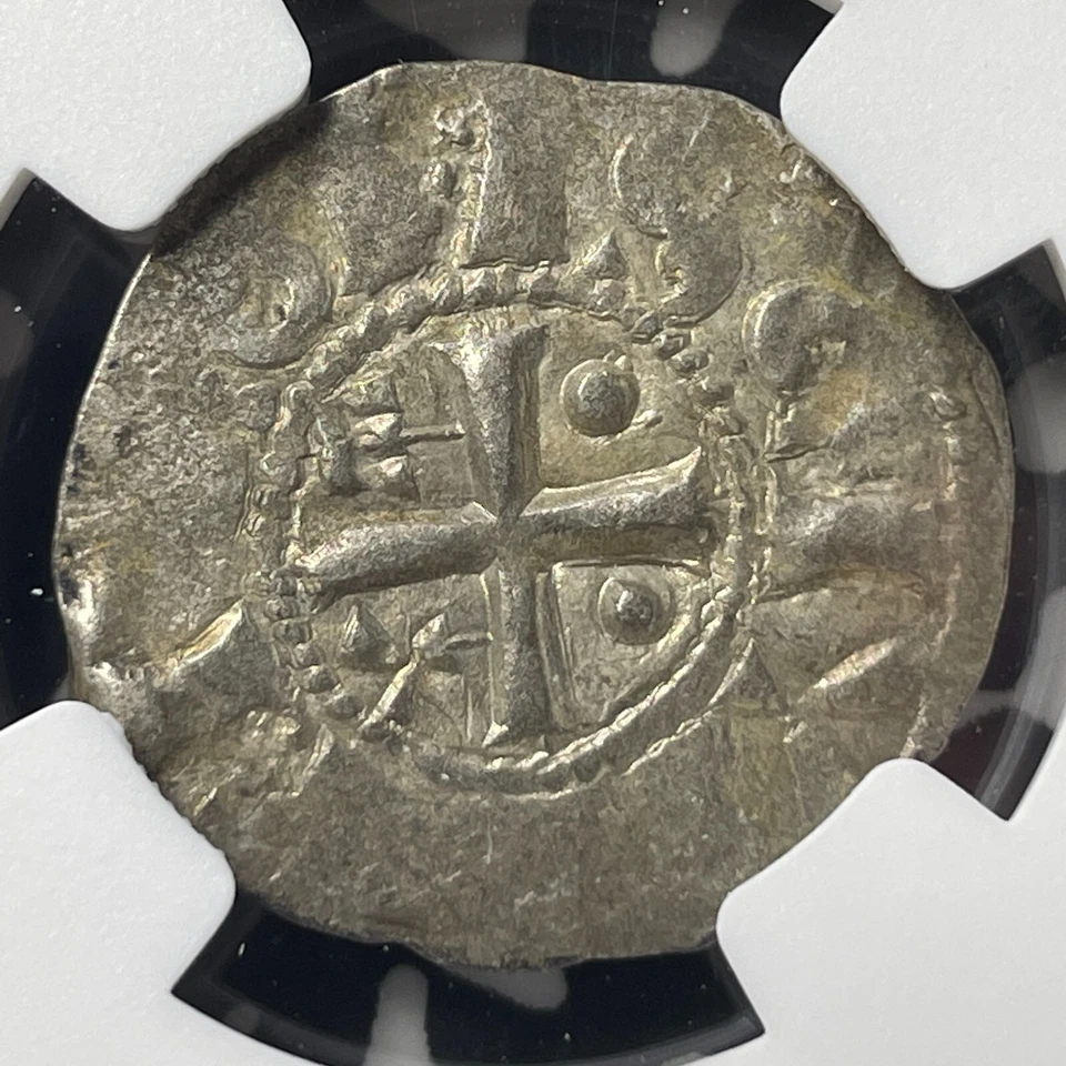 (1050-1150) France Champagne-Provins & Sens 1 Denier NGC AU58 Lot#G9473 Silver! - Image 3 of 3