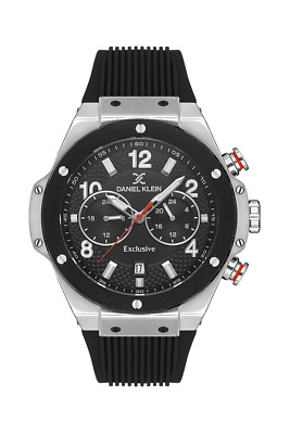 Daniel Klein Exclusive Men Black Rubber Watch