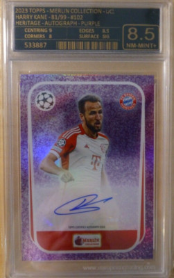 Harry Kane Topps Merlin Heritage Auto /99 Bayern München EGS 8.5