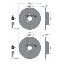 2x Textar 92159303 Bremsscheibe für Ford Focus II Land Rover Range Rover Evoque