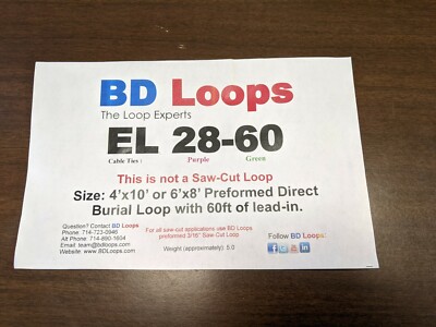BD Loops - Exit Loop 4'x10' or 6’x8’ - Direct Burial Preformed Loops | eBay