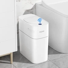 Automatic Motion Sensor Bathroom Wastebasket with Lid, Slim Smart Wastebasket