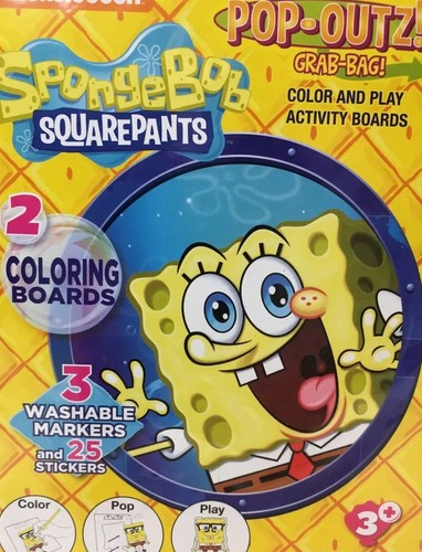 Spongebob PopOutz On The Go Grab Bag Art Activity Set Stickers & Markers NEW - Picture 3 of 7