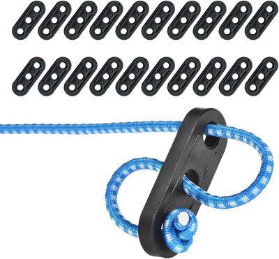 20 Stück Zeltleinenspanner, Wind Seil Schnalle, 3 Löcher Cord Adjuster, Seilspan