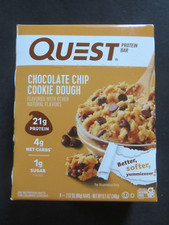  4 Quest Protein Bars Chocolate Chip Cookie Dough 2.12 Oz Each 