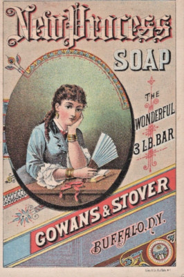 New Process Soap  Victorian Antique Trade Card 1880s A7x