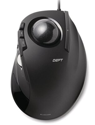 ELECOM DEFT Trackball Maus, kabelgebunden, Fingersteuerung, 8 Tasten