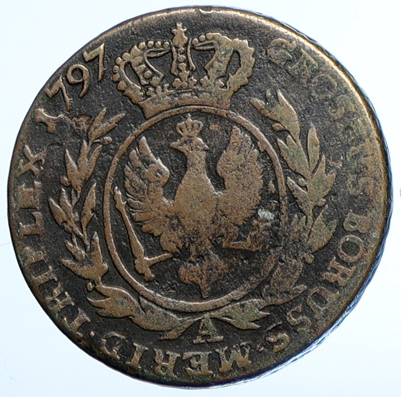 1797 PRUSSIA King Friedrich Wilhelm II GERMANY Antique 1 Grossus