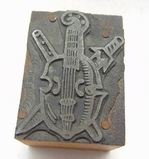 Printing Letterpress Printers Block Music Instrument With Swords 