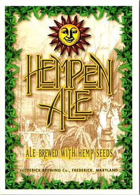 Postcard Hempen Ale Brewery Frederick Brewing Frederick MD Advertising C129