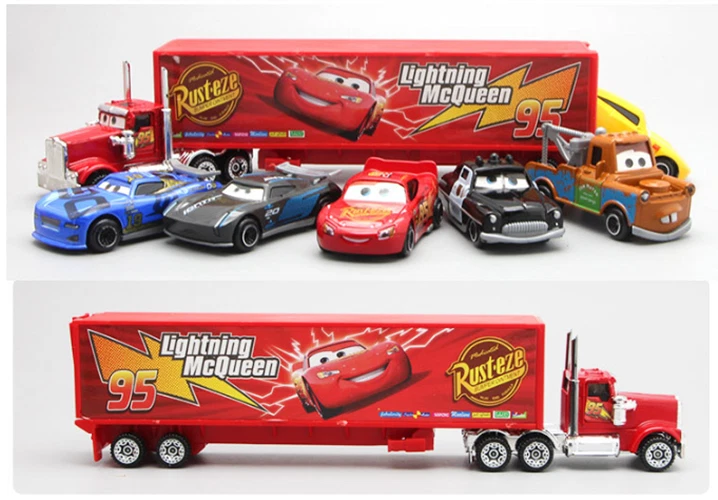 7 Disney Pixar Cars Lightning Mcqueen Mater Jackson Police Car Truck Diecast Toy - image 4 of 4