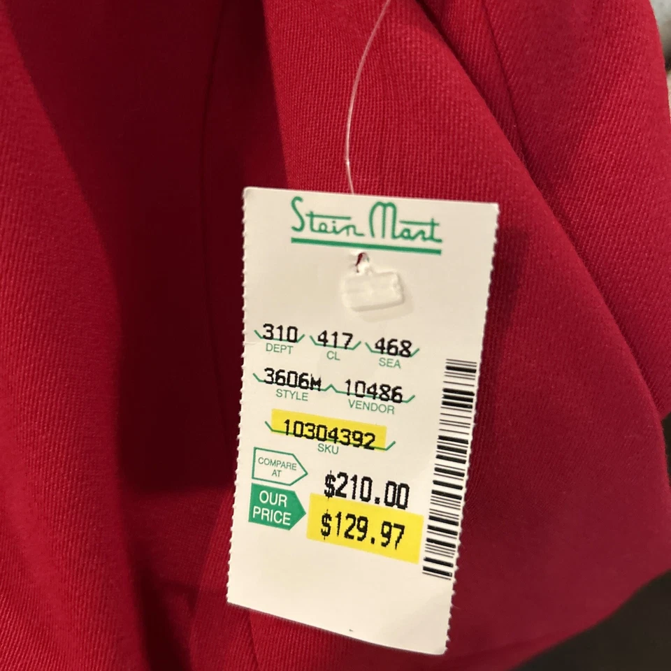 Blazer Chas Reed and Co. Feminino 100% Lã Vermelho Tamanho 14 Novo com etiquetas - Imagem 3 de 4