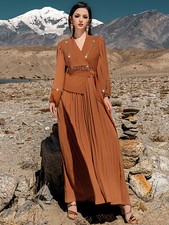 Evening Party Women Long Dress Abaya Dubai Kaftan Muslim Robe Elegant Gown Arab