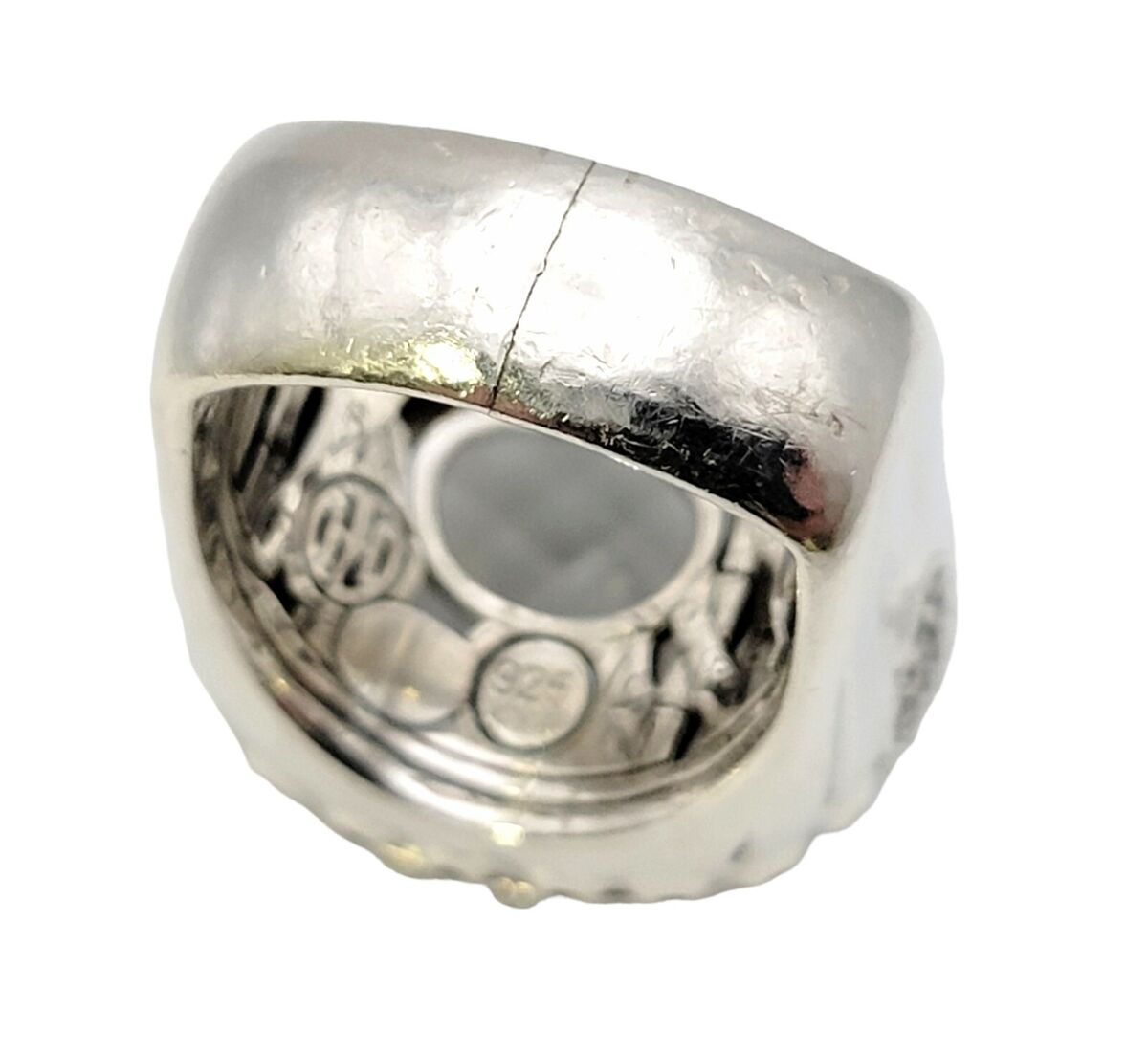 John Hardy Ring Bamboo Batu Clear Checkerboard Topaz 925 John Hardy Ring Bamboo Batu Clear Checkerboard Topaz 925