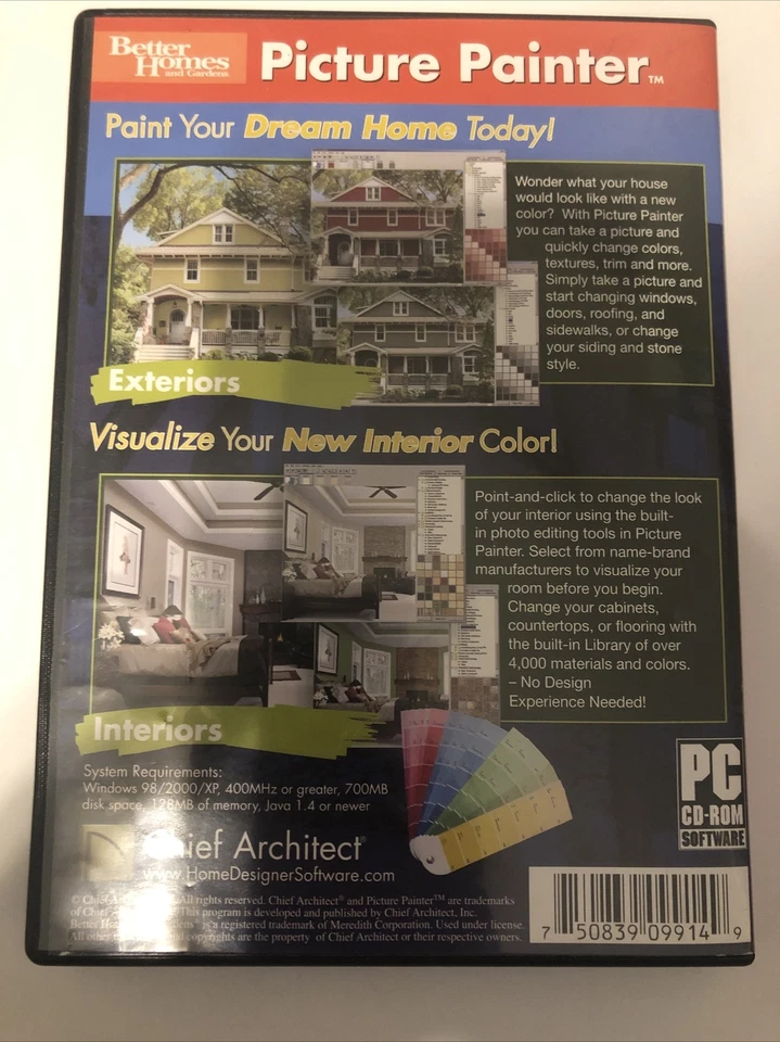 PICTURE PAINTER Better Homes and Gardens, Home Painting Software, PC CD-ROM - Image 4 of 4