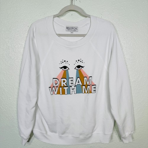 Wildfox Sweater Women Small Dream With Me Eyes Graphic Oversize Sleep Sweatshirt