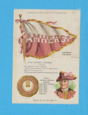 1910s S23 tobacco silk AMHERST COLLEGE MASCOT cheer silk
