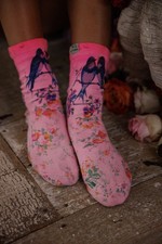 Magnolia Pearl Extremely Rare Two Birds MP Socks valentine pink NWT