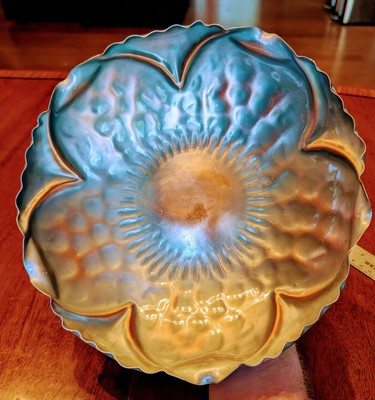 Vintage Gregorian Copper 320 10  Bowl. Hand Wrought. Floral Pattern.