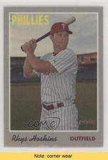 2019 Topps Heritage 1970 Cloth Stickers Rhys Hoskins #12 READ 0l1