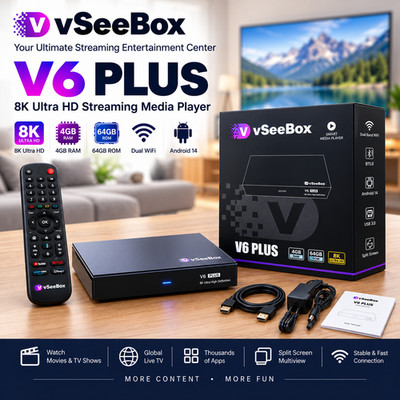 VSeeBox V6 Plus TV Box 30-Day Media Guarantee Fast Shipping Authorized Dealer