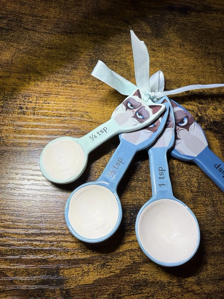 Grumpy Cat Decorative Ceramic Measuring Spoons - Image 4 of 4