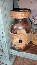 Mason Jar Rustic Decorative Clear Glass Flower Vase or Centerpiece