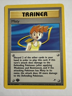 Misty (102) 1st Edition Rare Gym Heroes 102/132 NM- FAST SHIPPING
