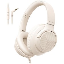 Headphones Wired with Microphone, Over Ear Foldable 3.5mm Plug in Headphones