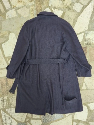 ​Ermenegildo Zegna Vintage Wool Blue Trench Coat Men's Tailored Elegant image 9