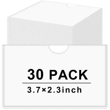 Chinco 30 Pack Self-adhesive Index Card Pockets with Top Open for Loading - I...
