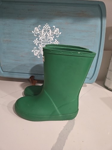 Hunter First Classic Rain Boots Durable Twisting Green Size 11 Little Kid USA - Picture 4 of 8