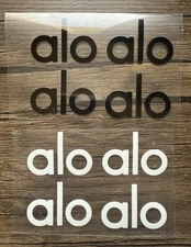 4 x Transfers 4cm X 2.7cm alo Yoga Sports Logos Iron On Black Or White