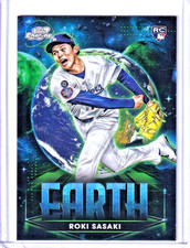 2025 Topps Cosmic Chrome Planetary Pursuit Roki Sasaki Ppe-6 Earth Rc Dodgers
