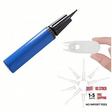 Ball Pump Set, 13-Piece Blue Sports Ball Inflator Kit with 2 Pullers and 10