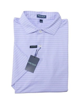 Peter Millar Purple/Green Duet Performance Striped Crown Crafted Polo Shirt (XL)