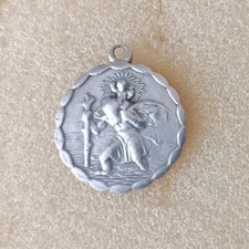 Anhänger Hl. Christopherus, Kind  Gott Schütze dich Silbern 