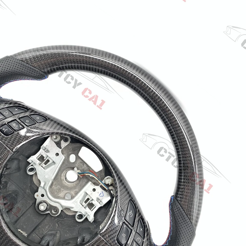 Volante de fibra de carbono personalizado para BMW E46 E53 M3 Z4 X5 serie 3 1998-2006 Foto 4 de 4