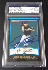 PSA DNA Cert Josh Hamilton Auto 2001 Bowman #289 Josh Hamilton Signed Autograph