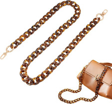 Acrylic Purse Strap, 40.5 Inch Long Resin Bag Chain Large Flat Chain Strap Cross