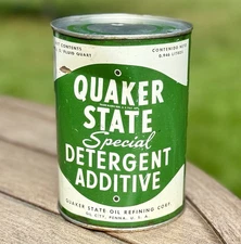 Rare Vintage NOS Quaker State Special Detergent Additive Quart FULL