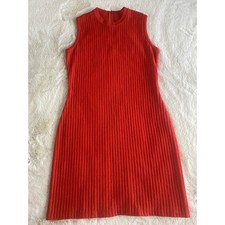 ST JOHN COLLECTION by Marie Gray Orange Ribbed Sleeveless Sheath Dress Size 6