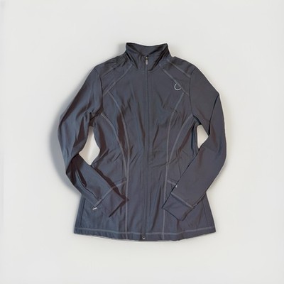 URBANE ALIGN stretch 3 pocket full zip women's light scrub jacket-Charcoal- XXL