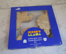 NIB Mondo Llama Paint-Your-Own Wood Dinosaurs Kit w/Paints Brushes