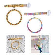 Parrot Swing Stand Standing Pole Bird Playing Chewing Bite Toy for Macaws