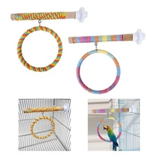 Parrot Swing Stand Standing Pole Bird Playing Chewing Bite Toy for Macaws