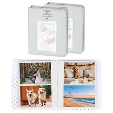 2 Pack Small Photo Album, 4x6" Pockets Photo Book with Front Window, Gray White