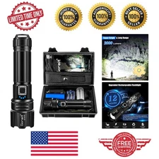 Powerful 2000 Lumen Handheld Flashlight - Waterproof, Rechargeable, Compact